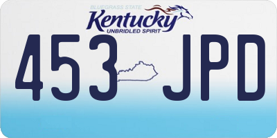 KY license plate 453JPD