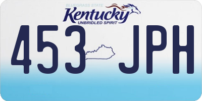 KY license plate 453JPH