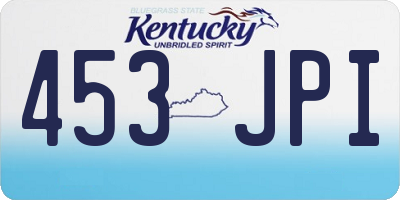 KY license plate 453JPI