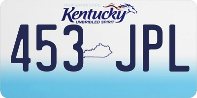 KY license plate 453JPL