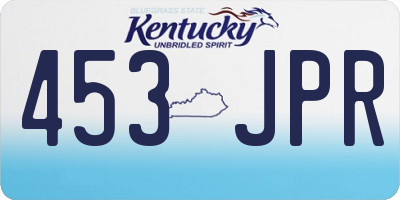 KY license plate 453JPR