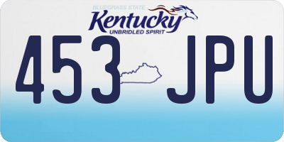 KY license plate 453JPU