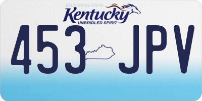 KY license plate 453JPV