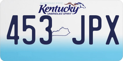 KY license plate 453JPX