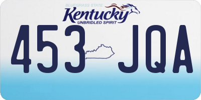 KY license plate 453JQA