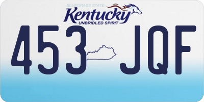 KY license plate 453JQF