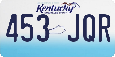 KY license plate 453JQR