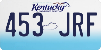 KY license plate 453JRF