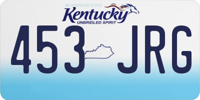 KY license plate 453JRG