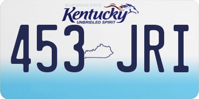 KY license plate 453JRI