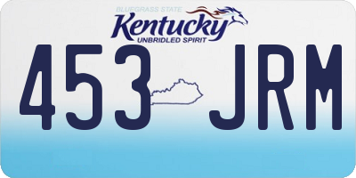 KY license plate 453JRM