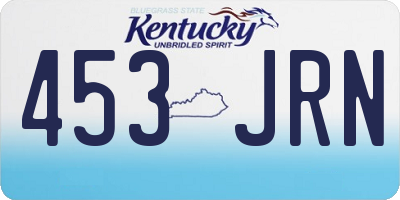KY license plate 453JRN