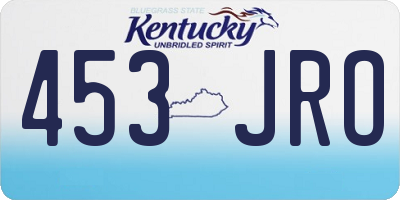 KY license plate 453JRO