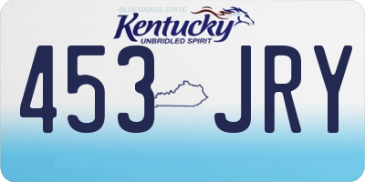 KY license plate 453JRY
