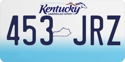 KY license plate 453JRZ
