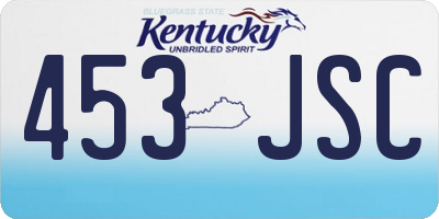 KY license plate 453JSC