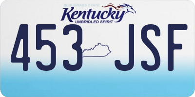 KY license plate 453JSF