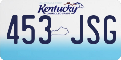 KY license plate 453JSG