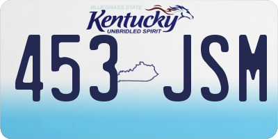 KY license plate 453JSM