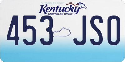 KY license plate 453JSO