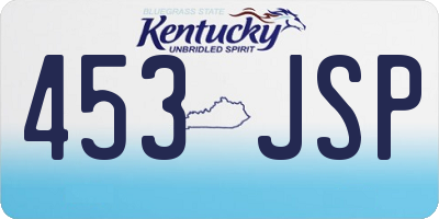 KY license plate 453JSP
