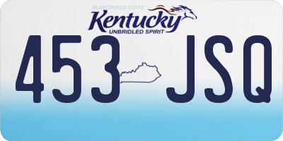 KY license plate 453JSQ