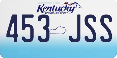 KY license plate 453JSS