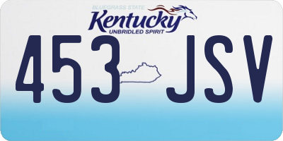 KY license plate 453JSV