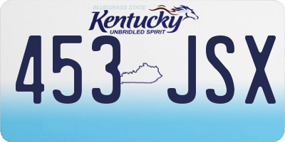 KY license plate 453JSX