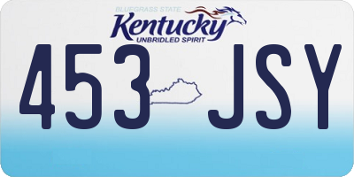 KY license plate 453JSY