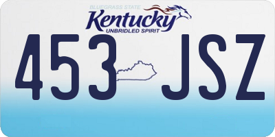 KY license plate 453JSZ
