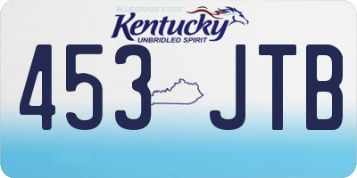 KY license plate 453JTB