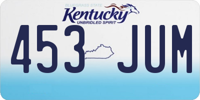 KY license plate 453JUM