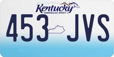 KY license plate 453JVS