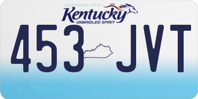 KY license plate 453JVT