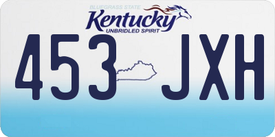 KY license plate 453JXH