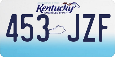 KY license plate 453JZF