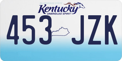 KY license plate 453JZK