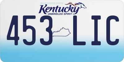 KY license plate 453LIC
