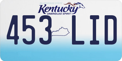 KY license plate 453LID