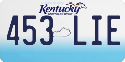 KY license plate 453LIE
