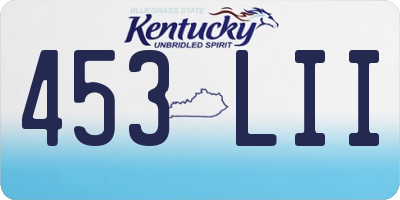 KY license plate 453LII