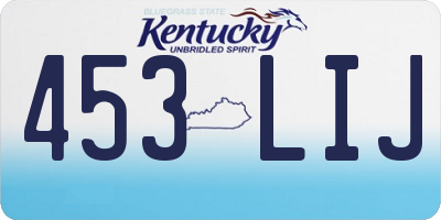 KY license plate 453LIJ
