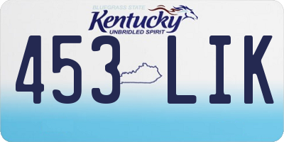 KY license plate 453LIK