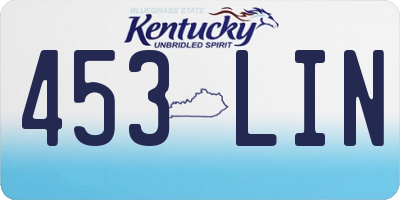 KY license plate 453LIN