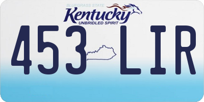 KY license plate 453LIR