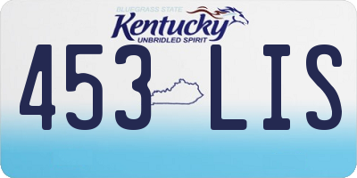 KY license plate 453LIS