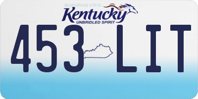 KY license plate 453LIT