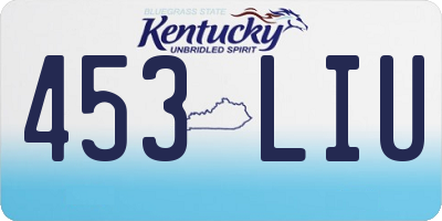 KY license plate 453LIU
