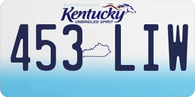 KY license plate 453LIW